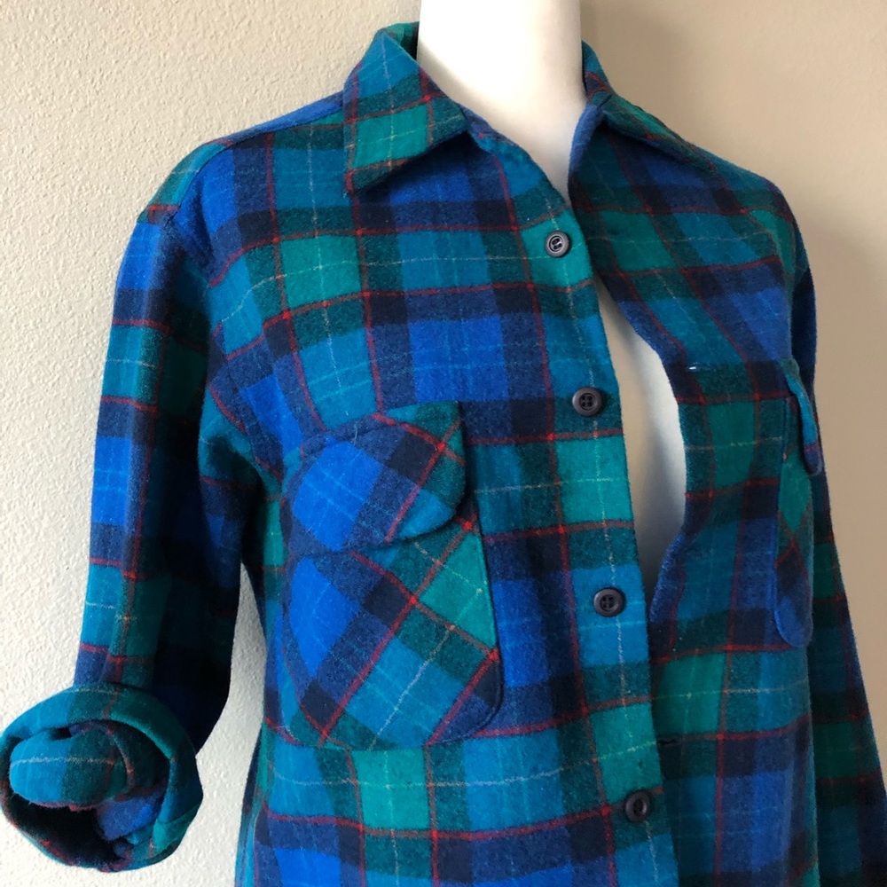 Vtg Pendleton Wool Flannel Buffalo Plaid Shirt